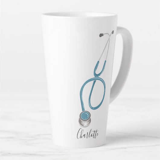 Gepersonaliseerde Medische School Afstuderen Steth Latte Mok (Rechterhoek)