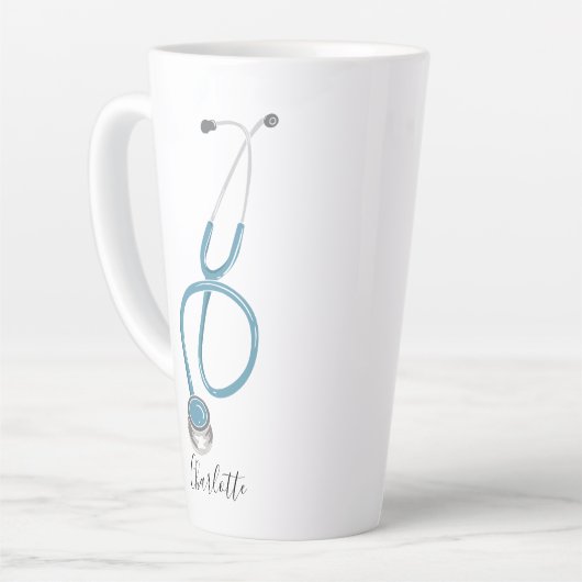 Gepersonaliseerde Medische School Afstuderen Steth Latte Mok (Linkerhoek)