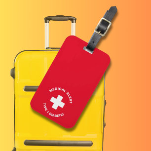 Gepersonaliseerde medische waarschuwing Diabetisch Bagagelabel