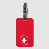 Gepersonaliseerde medische waarschuwing Diabetisch Bagagelabel (Voorkant (verticaal))