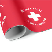 Gepersonaliseerde medische waarschuwing Diabetisch Cadeaupapier (Rol Hoek)