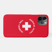 Gepersonaliseerde medische waarschuwing Diabetisch Case-Mate iPhone Case (Achterkant (horizontaal))