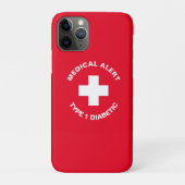 Gepersonaliseerde medische waarschuwing Diabetisch Case-Mate iPhone Case (Achterkant)