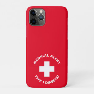 Gepersonaliseerde medische waarschuwing Diabetisch Case-Mate iPhone Case