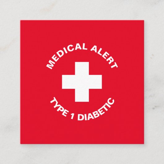 Gepersonaliseerde medische waarschuwing Diabetisch Informatiekaartje (Voorkant)