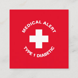 Gepersonaliseerde medische waarschuwing Diabetisch Informatiekaartje