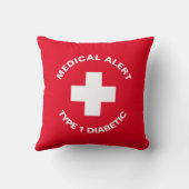 Gepersonaliseerde medische waarschuwing Diabetisch Kussen (Achterkant)