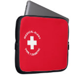 Gepersonaliseerde medische waarschuwing Diabetisch Laptop Sleeve (Voorkant Rechts)