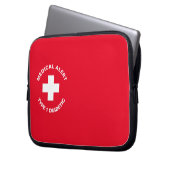 Gepersonaliseerde medische waarschuwing Diabetisch Laptop Sleeve (Voorkant Links)