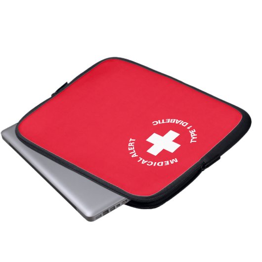 Gepersonaliseerde medische waarschuwing Diabetisch Laptop Sleeve (Voorkant onderkant)