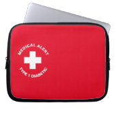 Gepersonaliseerde medische waarschuwing Diabetisch Laptop Sleeve (Voorkant)