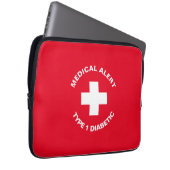 Gepersonaliseerde medische waarschuwing Diabetisch Laptop Sleeve (Voorkant Rechts)