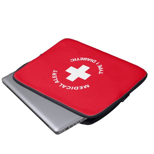 Gepersonaliseerde medische waarschuwing Diabetisch Laptop Sleeve (Voorkant onderkant)