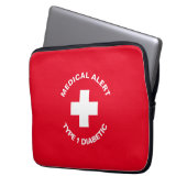 Gepersonaliseerde medische waarschuwing Diabetisch Laptop Sleeve (Voorkant Links)