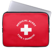 Gepersonaliseerde medische waarschuwing Diabetisch Laptop Sleeve (Voorkant)