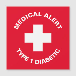 Gepersonaliseerde medische waarschuwing Diabetisch Magnetische Uitnodiging