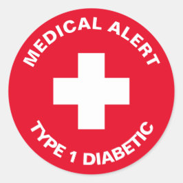 Gepersonaliseerde medische waarschuwing Diabetisch Ronde Sticker