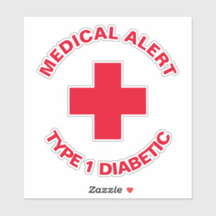Gepersonaliseerde medische waarschuwing Diabetisch Sticker
