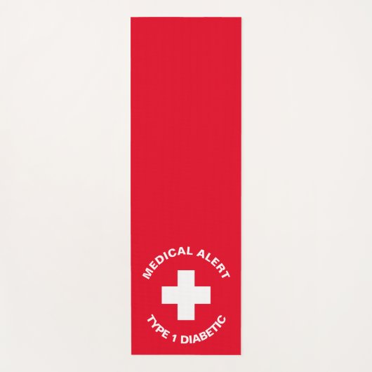 Gepersonaliseerde medische waarschuwing Diabetisch Yogamat (Voorkant)