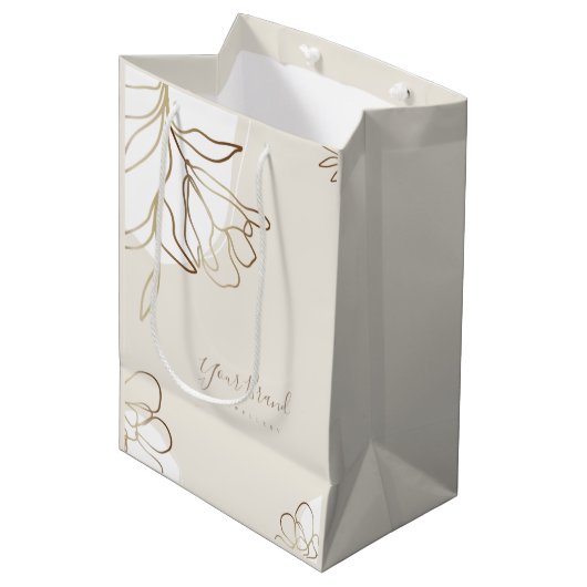 Gepersonaliseerde Medium Paper Bag Elegant Ontwerp Medium Cadeauzakje (Voorkant Gekanteld)