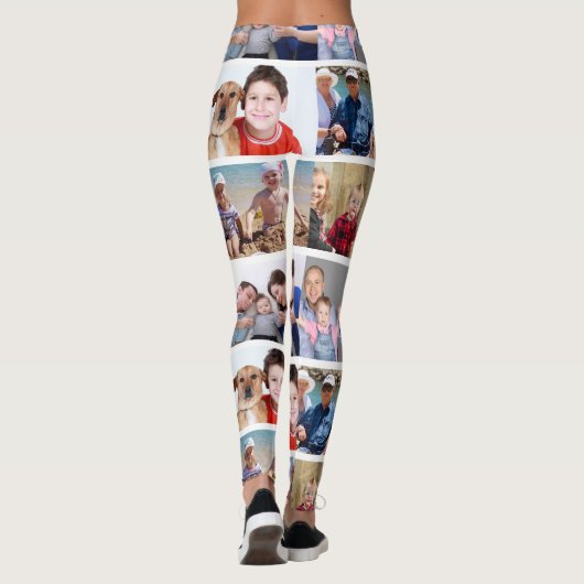 Gepersonaliseerde Meerdere Foto Collage Sjabloon Leggings (Achterkant)