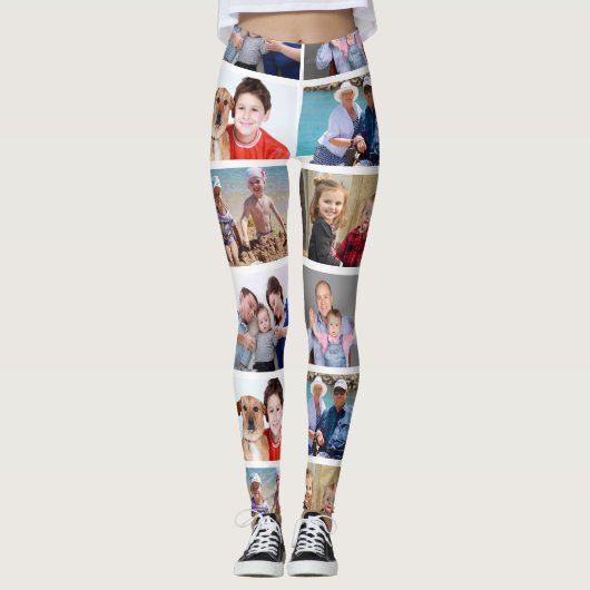 Gepersonaliseerde Meerdere Foto Collage Sjabloon Leggings (Voorkant)