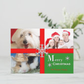Gepersonaliseerde Meerdere Foto Kerst Flat Kaart (Staand voorkant)