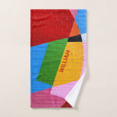 Gepersonaliseerde meerkleurige kleuren en vormen handdoek (Handdoek)