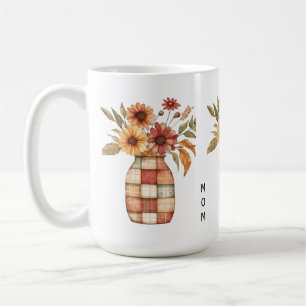 Gepersonaliseerde Meerkleurige Patchwork Bloemen V Koffiemok
