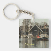 Gepersonaliseerde meerkleurige zeilboten sleutelhanger (Voorkant)