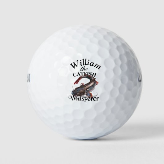 Gepersonaliseerde meerval 2 fluistervisser golfballen (Voorkant)