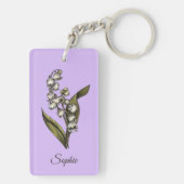 Gepersonaliseerde mei Geboorte Bloem Lelie Sleutel Sleutelhanger (achterkant)