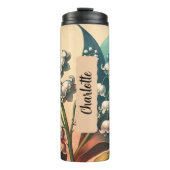 Gepersonaliseerde mei Geboorte Bloem Lelie van de  Thermosbeker (Voorkant)