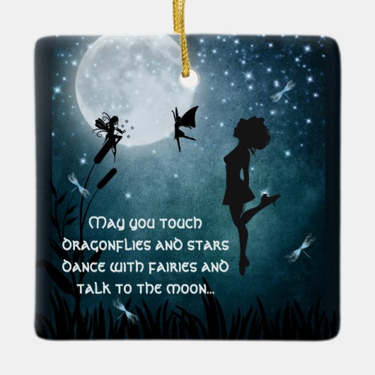 Gepersonaliseerde mei U danst met Fairies Irish Da Keramisch Ornament (Voorkant)