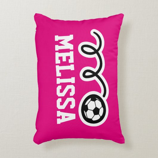 Gepersonaliseerde meidenkussens met schattig voetb decoratief kussen (Voorkant(Verticaal))