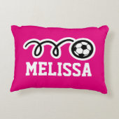 Gepersonaliseerde meidenkussens met schattig voetb decoratief kussen (Achterkant)