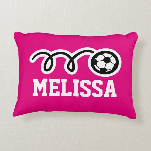 Gepersonaliseerde meidenkussens met schattig voetb decoratief kussen (Achterkant)