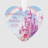 Gepersonaliseerde Meisje 7e Verjaardag Foto Hart G Ornament (achterkant)