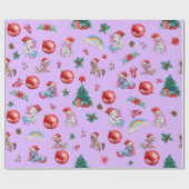 Gepersonaliseerde Meisje Kerst Wrapping Papier Een (Vlak)