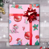Gepersonaliseerde Meisje Kerst Wrapping Papier Een