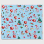 Gepersonaliseerde Meisje Kerst Wrapping Papier Een (Vlak)