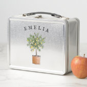 Gepersonaliseerde Meisje Metalen Lunchbox Lemon Tr (In situ)