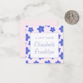 Gepersonaliseerde Meisje Moderne Bloemen Cadeaubeh Notitiekaartje (Voorkant / Achterkant in situ)