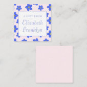 Gepersonaliseerde Meisje Moderne Bloemen Cadeaubeh Notitiekaartje (Voorkant / Achterkant)