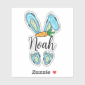 Gepersonaliseerde Meisje Paashaas Sticker (Vel)