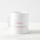 Gepersonaliseerde Meisje Pug Verjaardag Cake Coffe Koffiemok (Voorkant links)