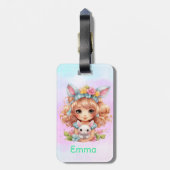 Gepersonaliseerde meisjes bagagelabel (Achterkant verticaal)