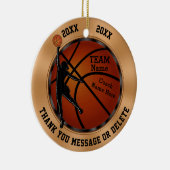Gepersonaliseerde meisjes Basketball Coach Gift, s Keramisch Ornament (Rechts)