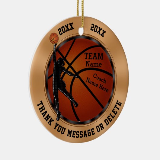 Gepersonaliseerde meisjes Basketball Coach Gift, s Keramisch Ornament (Rechts)