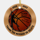Gepersonaliseerde meisjes Basketball Coach Gift, s Keramisch Ornament (Voorkant)